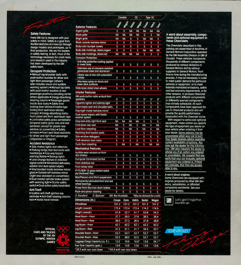 1984 Chevrolet Cavalier Brochure Page 10
